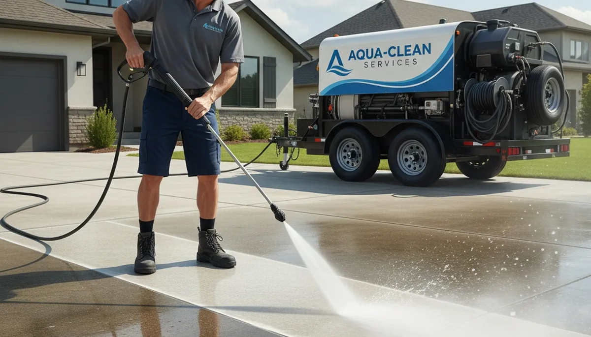 Concrete pressure cleaning in Las Vegas, NV for driveways, patios, and walkways with grime removal