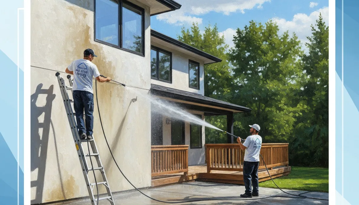 Pressure cleaning service in Las Vegas, NV removing dust and grime from exterior surfaces