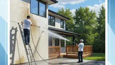 Pressure cleaning service in Las Vegas, NV removing dust and grime from exterior surfaces