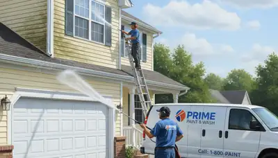 Vinyl siding pressure cleaning in Las Vegas, NV removes dust and buildup from a home exterior